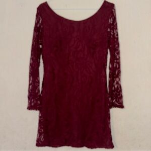 2 Hearts lace long sleeve dress, see through lace sleeves, size Medium